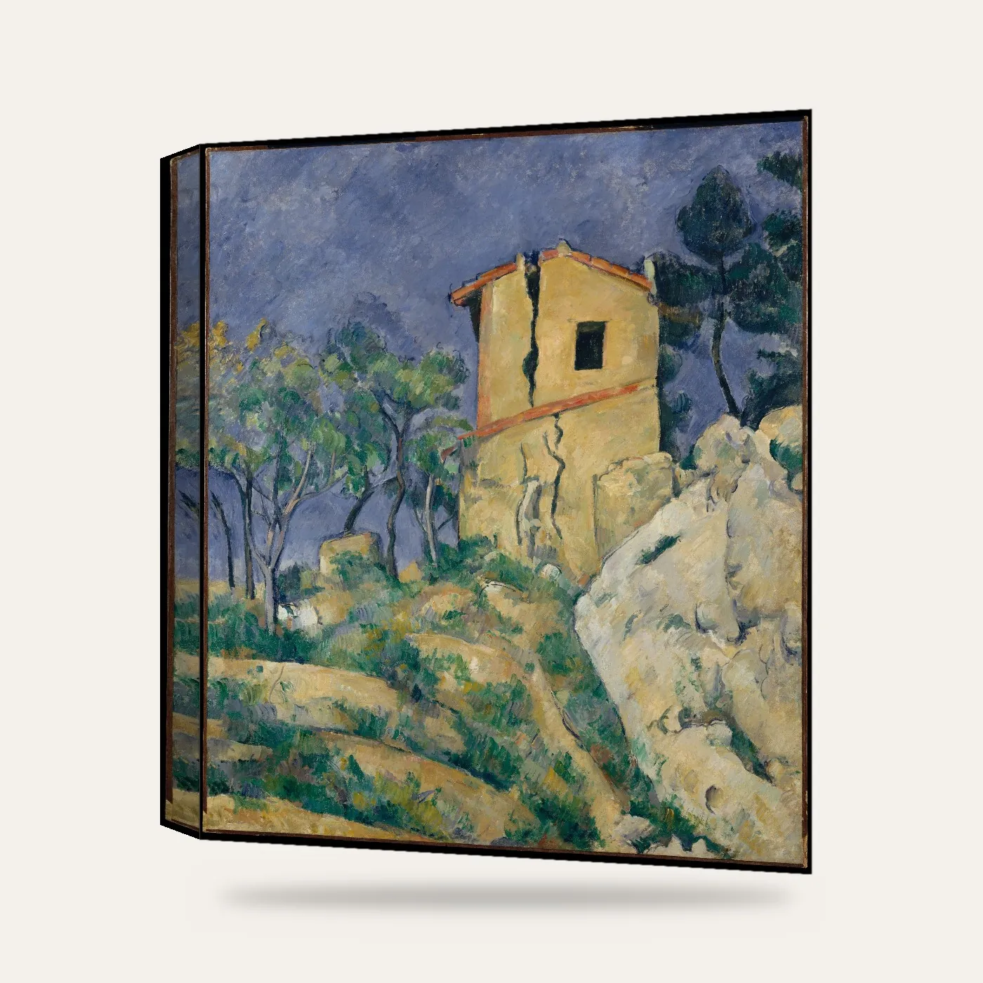 Cézanne Çatlak Duvarlı Ev Kanvas Tablo — 3 boyutlu görünüm