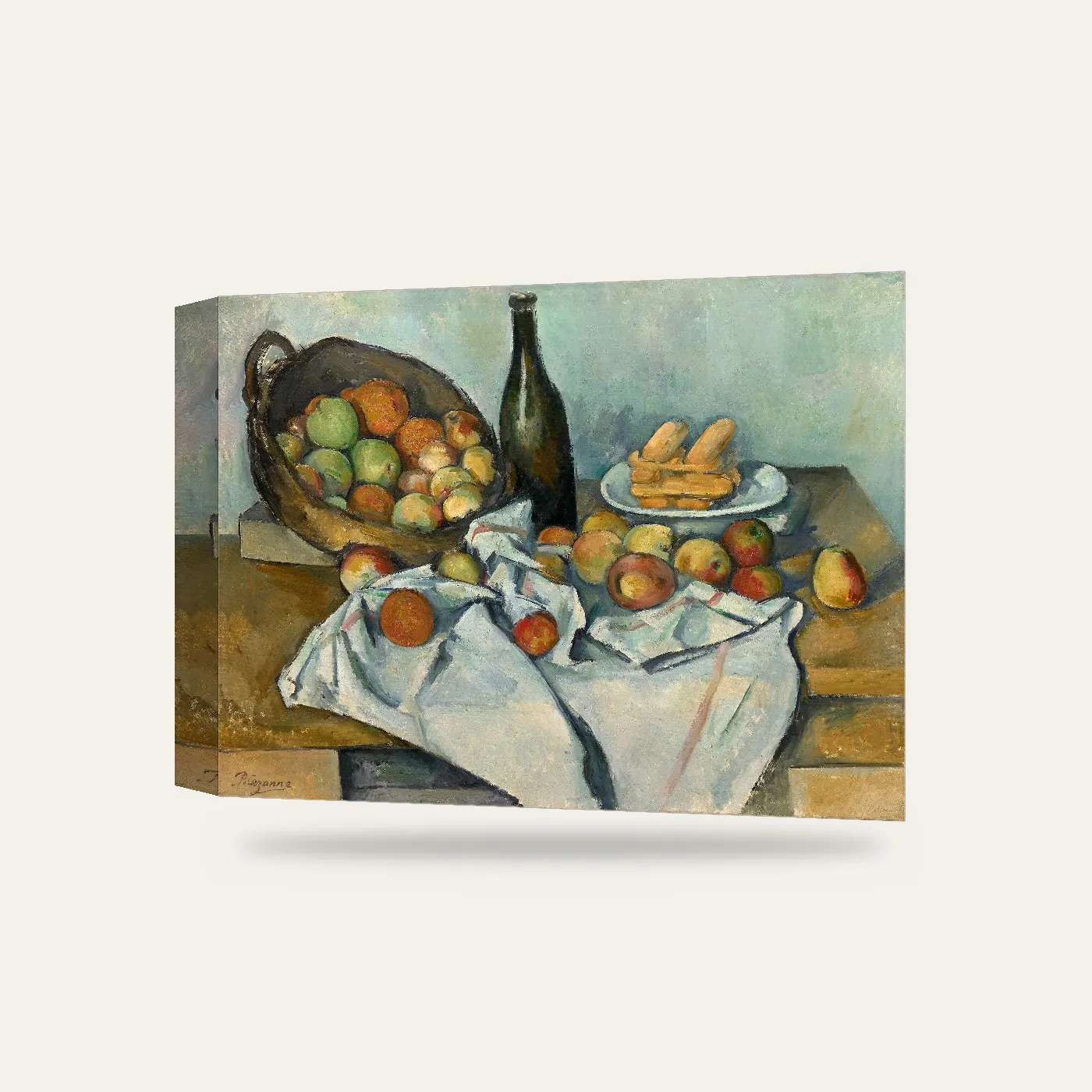 Cézanne Elma Sepeti Kanvas Tablo — 3 boyutlu görünüm