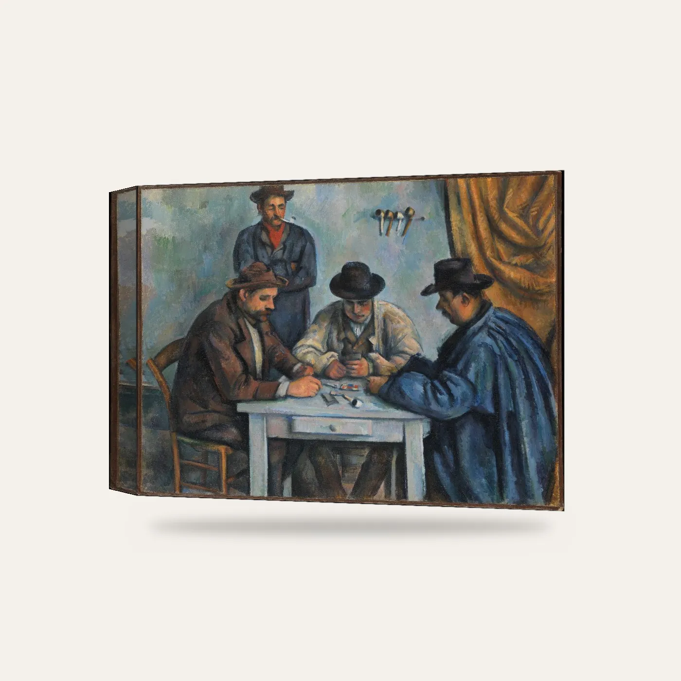 Cézanne Kâğıt Oynayanlar Kanvas Tablo — 3 boyutlu görünüm