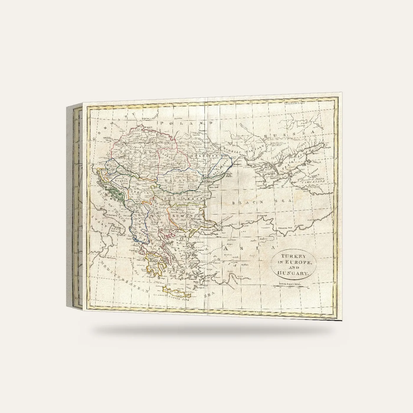 Clement Cruttwell Rumeli ve Yunanistan Haritası 1799 Kanvas Tablo — 3 boyutlu görünüm