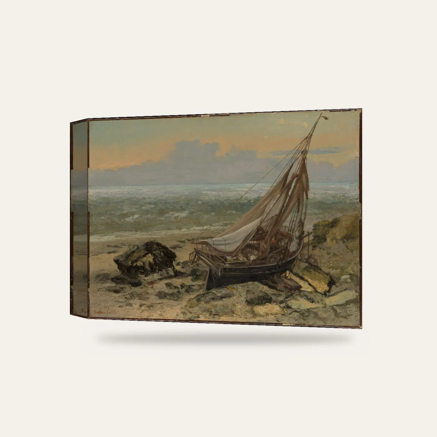 Courbet Balıkçı Teknesi Kanvas Tablo — 3 boyutlu görünüm