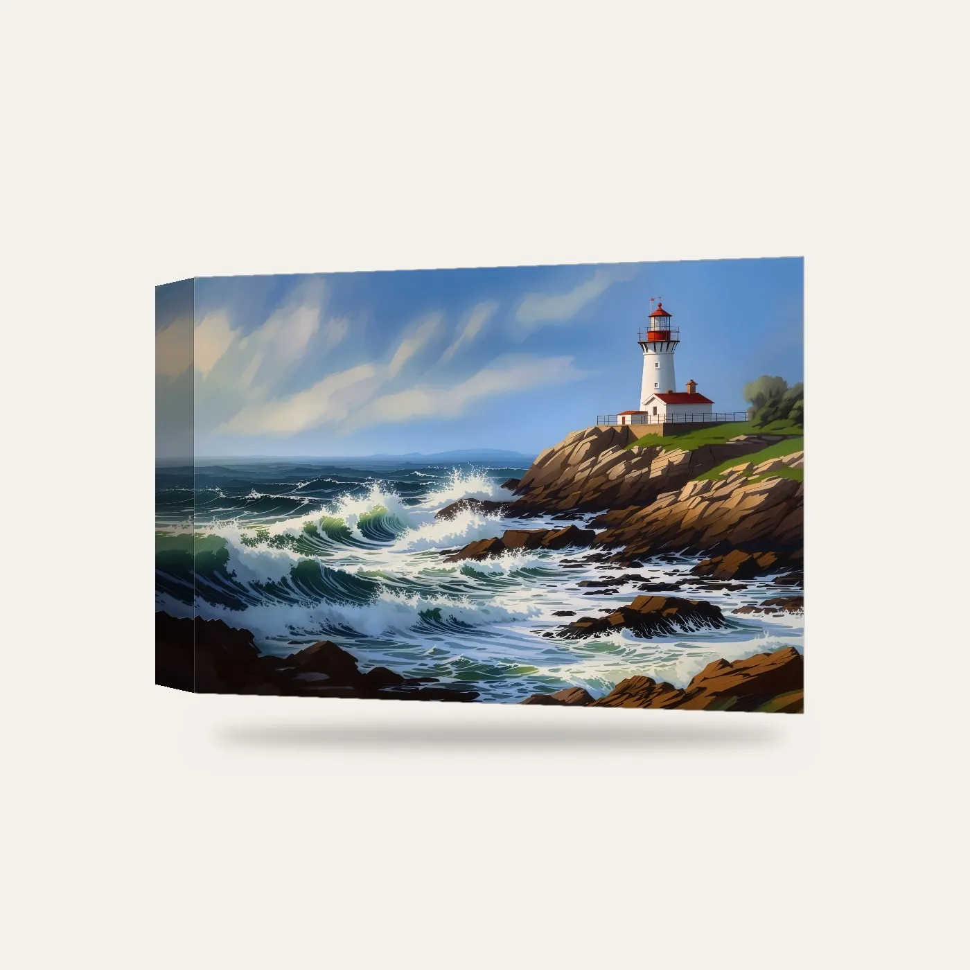 Deniz Feneri Kanvas Tablo — 3 boyutlu görünüm