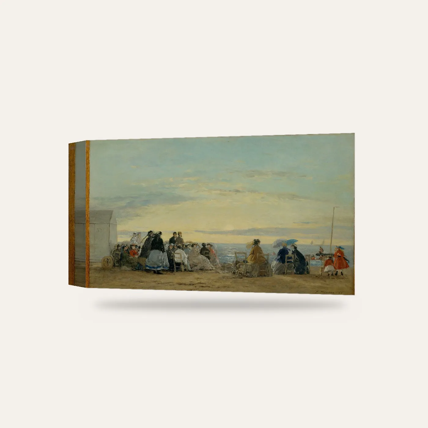Eugène Boudin Gün Batımında Sahil Kanvas Tablo — 3 boyutlu görünüm