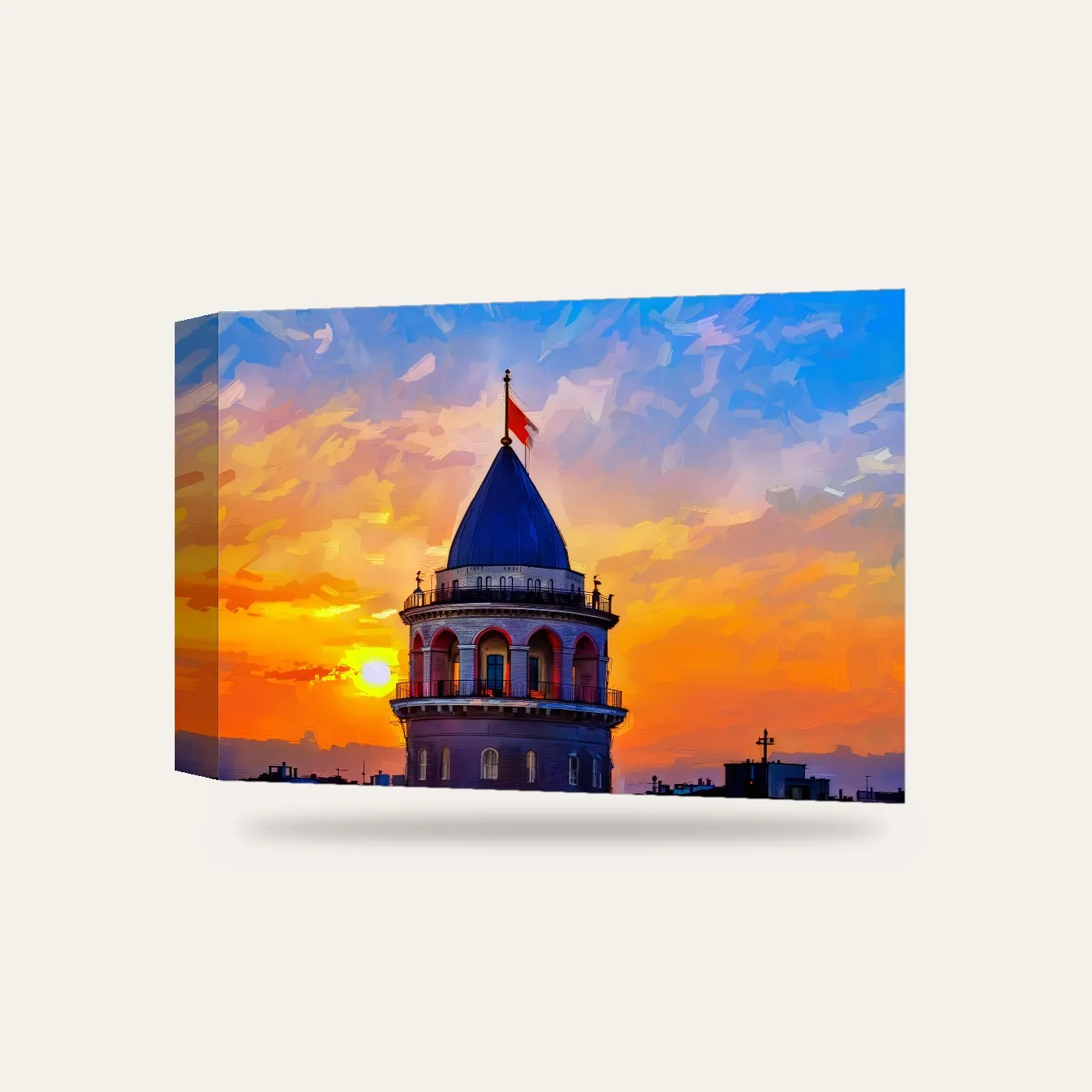 Galata Kulesi Kanvas Tablo — 3 boyutlu görünüm