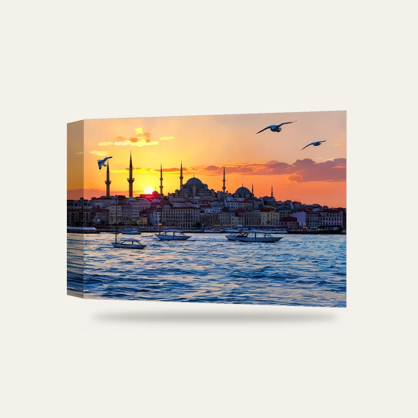 Galata ve Tarihi Yarımada Kanvas Tablo — 3 boyutlu görünüm