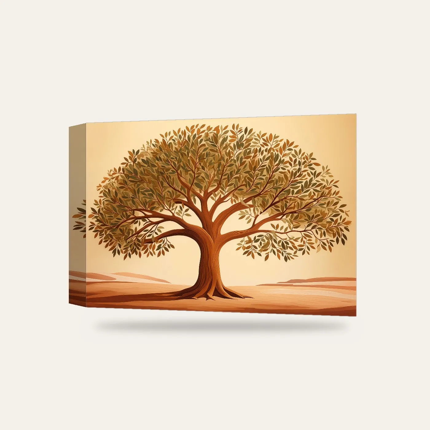 Geniş Terrakota Hayat Ağacı Kanvas Tablo — 3 boyutlu görünüm