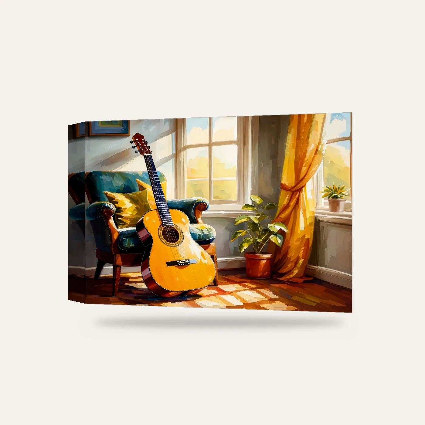 Gitar Kanvas Tablo — 3 boyutlu görünüm