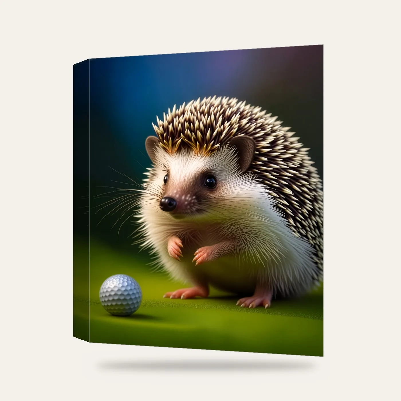 Golf Oynayan Kirpi Kanvas Tablo — 3 boyutlu görünüm