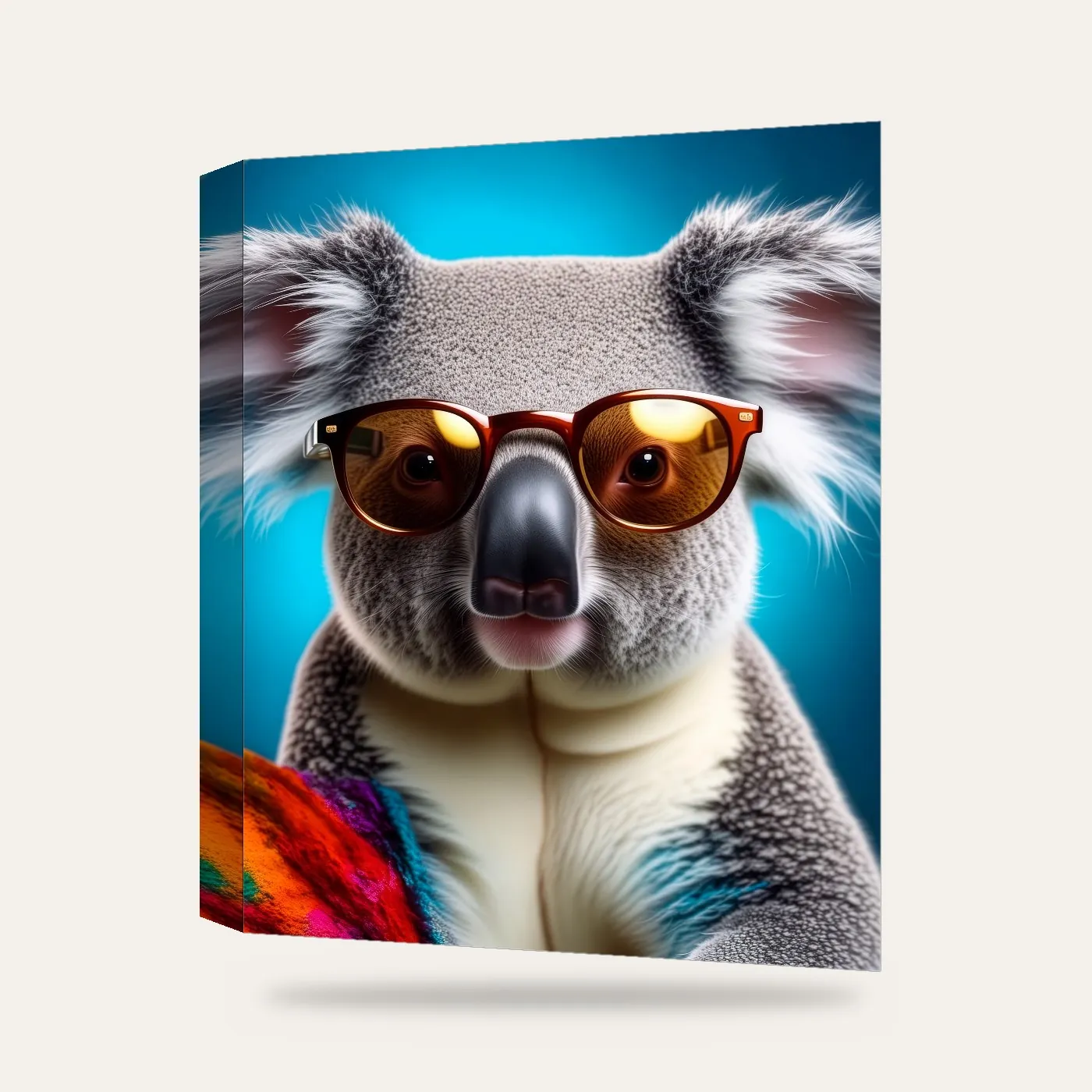 Gözlüklü Koala Kanvas Tablo — 3 boyutlu görünüm