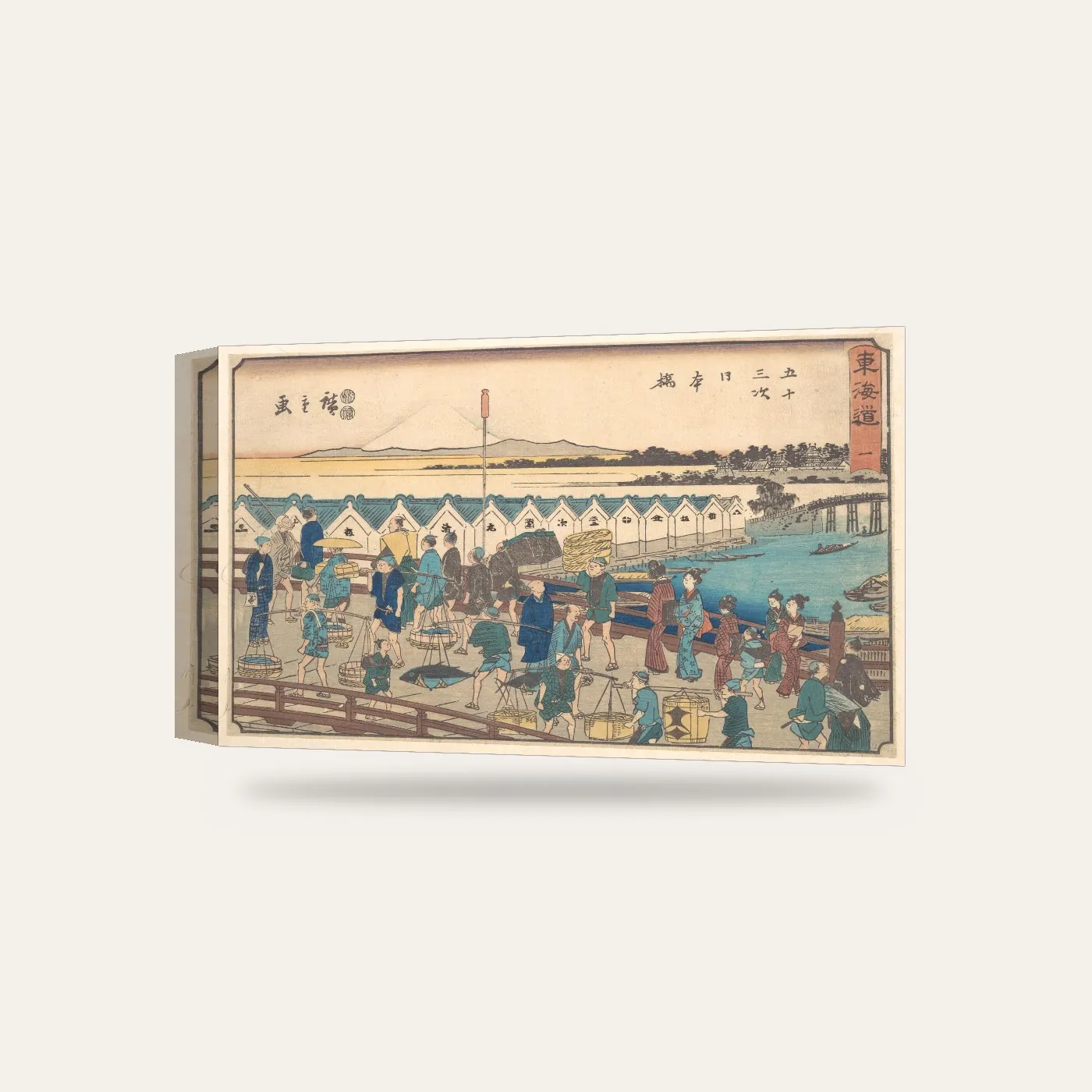Hiroshige Nihonbashi Köprüsü Kanvas Tablo — 3 boyutlu görünüm