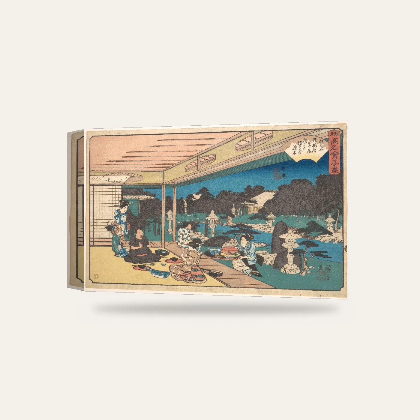 Hiroshige Ushijima'da Nehir Kıyısı Kanvas Tablo — 3 boyutlu görünüm