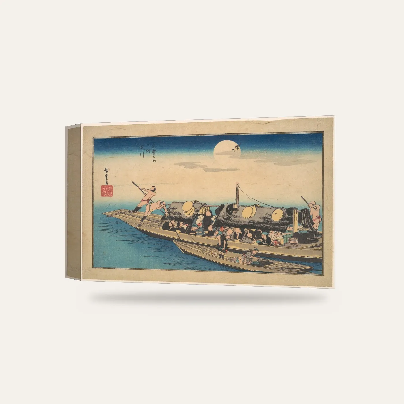 Hiroshige Yodo Nehri Kanvas Tablo — 3 boyutlu görünüm