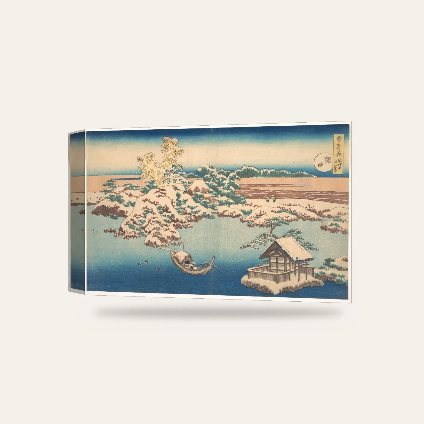 Hokusai Sumida Nehrinde Kar Kanvas Tablo — 3 boyutlu görünüm