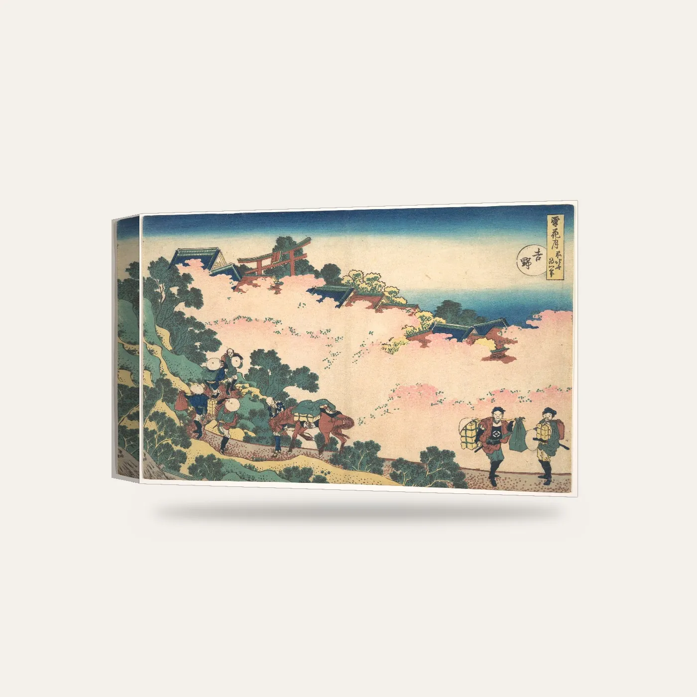 Hokusai Yoshino'da Kiraz Çiçekleri Kanvas Tablo — 3 boyutlu görünüm