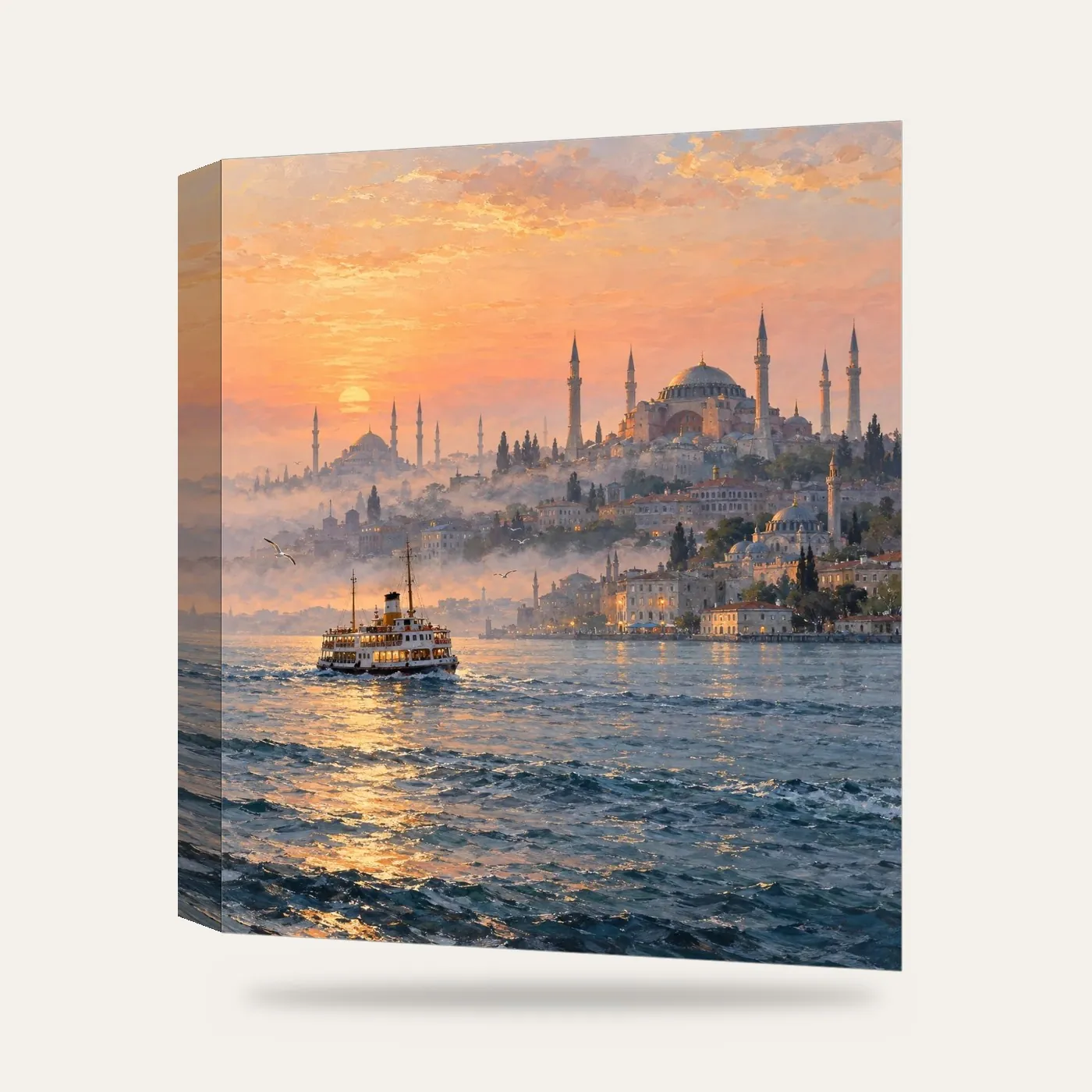 İstanbul Sabahı Kanvas Tablo — 3 boyutlu görünüm