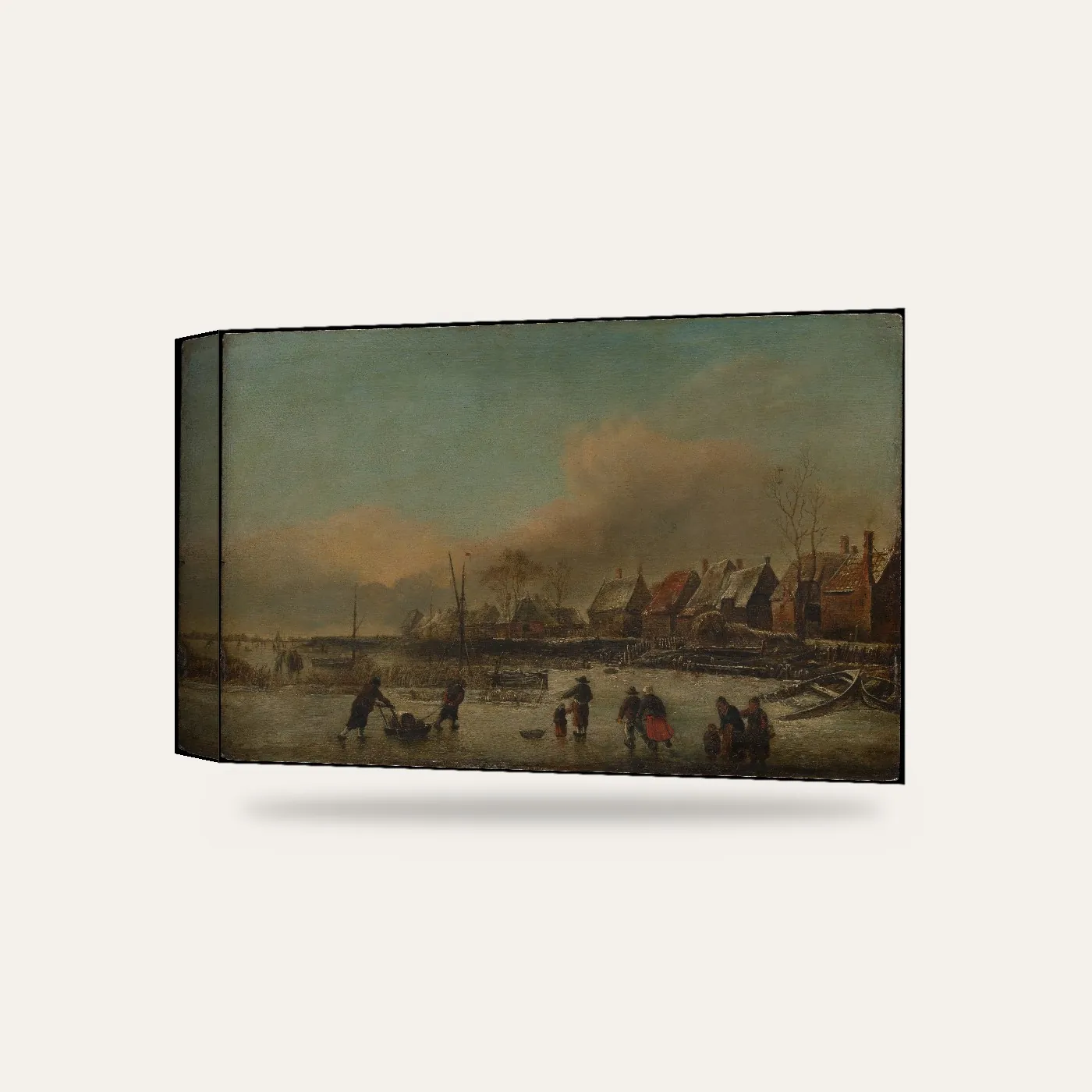 Jan van de Cappelle Kış Manzarası Kanvas Tablo — 3 boyutlu görünüm