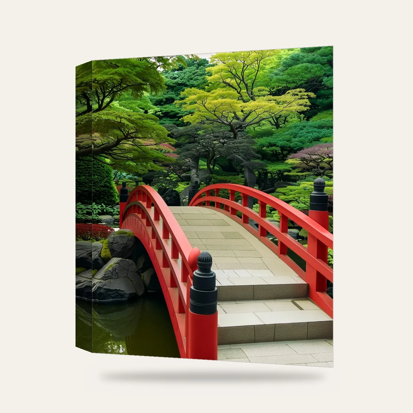 Japon Baskı Japon Köprüsü Kanvas Tablo — 3 boyutlu görünüm