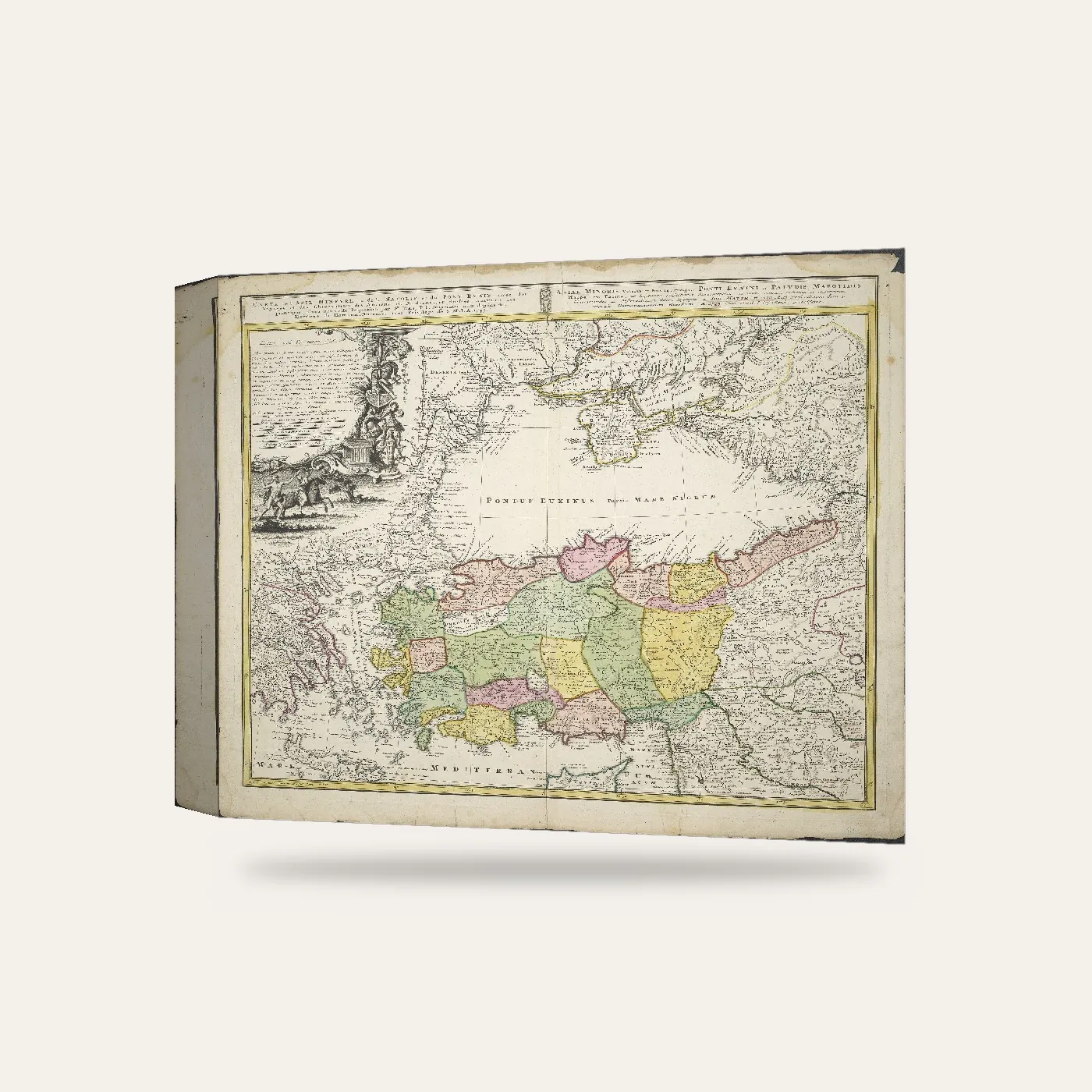 Johann Matthias Haas Anadolu ve Karadeniz Haritası 1743 Birinci Pafta Kanvas Tablo — 3 boyutlu görünüm