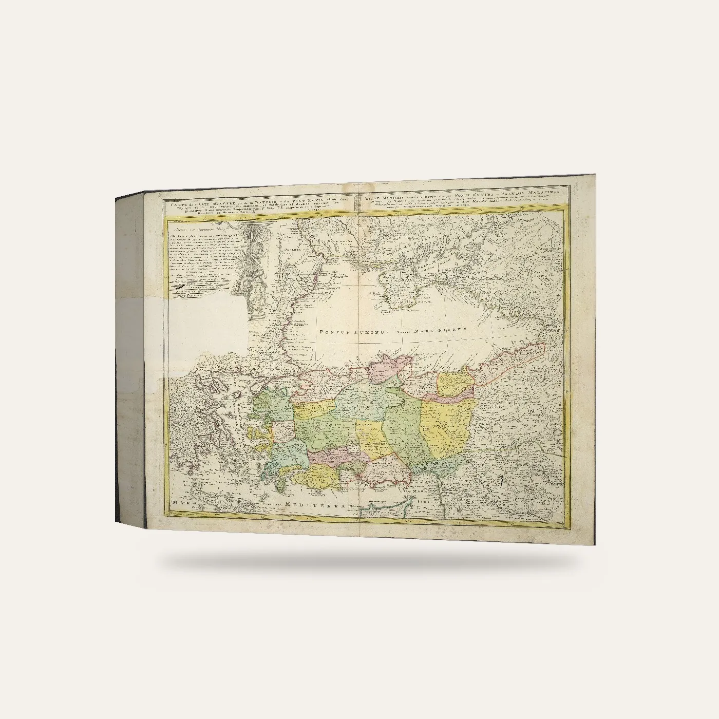 Johann Matthias Haas Anadolu ve Karadeniz Haritası 1743 İkinci Pafta Kanvas Tablo — 3 boyutlu görünüm