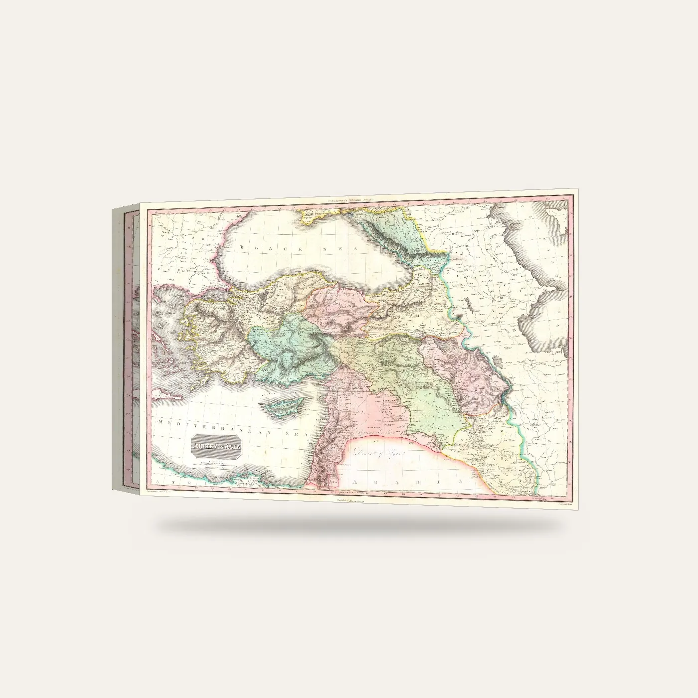 John Pinkerton Anadolu ve Orta Doğu Haritası 1818 Kanvas Tablo — 3 boyutlu görünüm