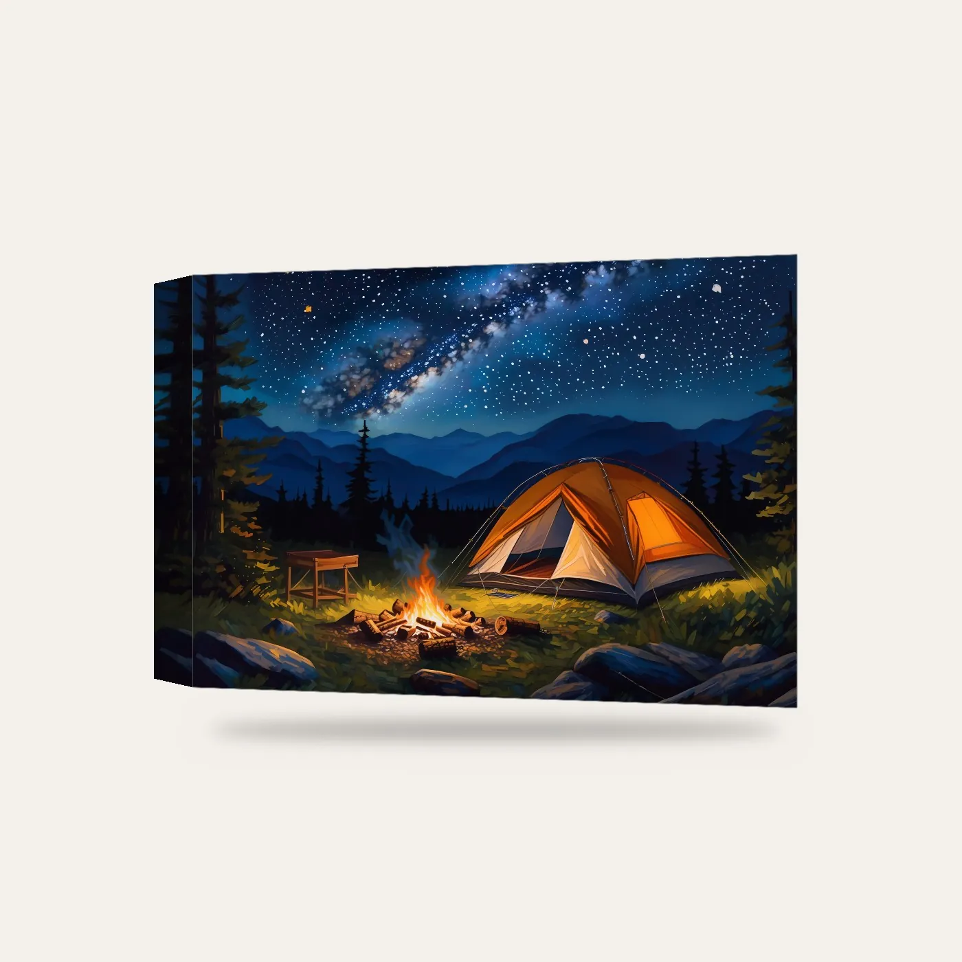 Kamp Kanvas Tablo — 3 boyutlu görünüm