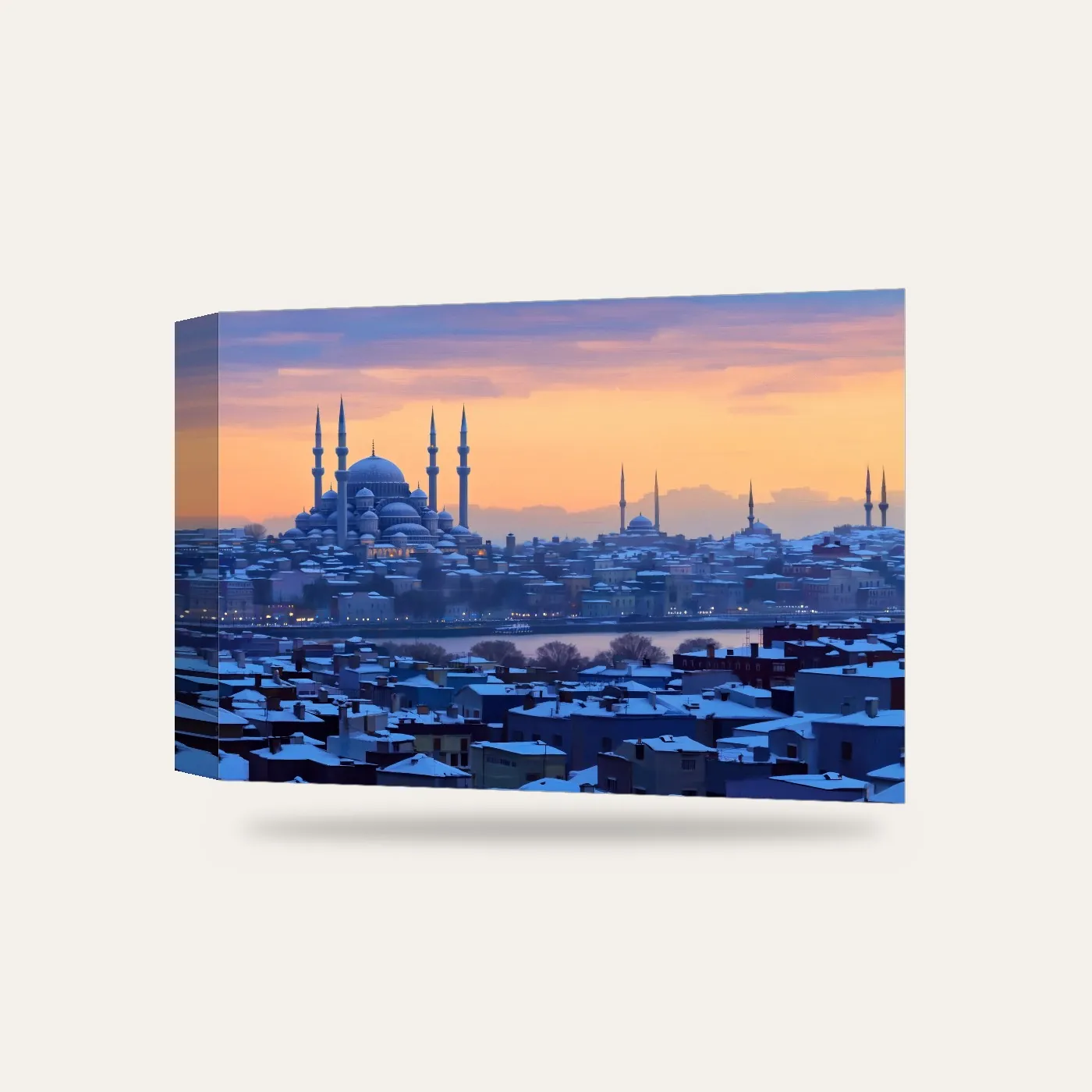Karlı İstanbul V Kanvas Tablo — 3 boyutlu görünüm