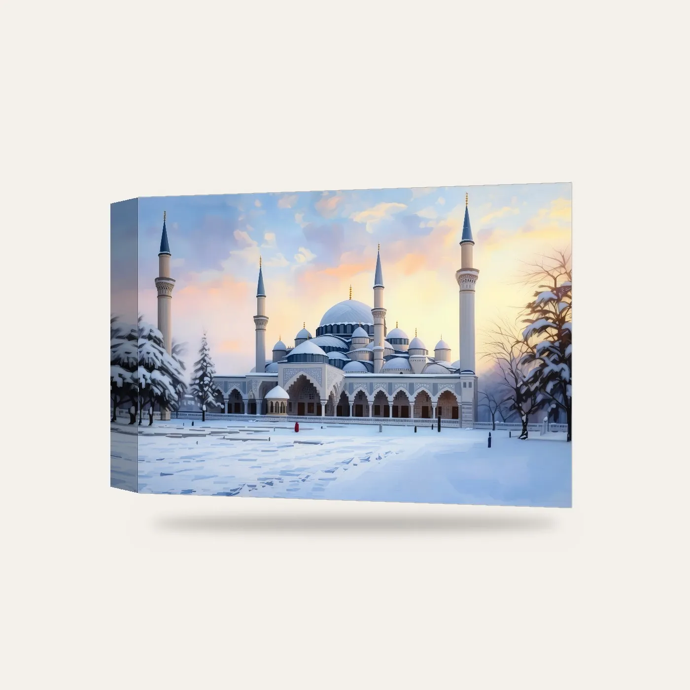 Karlı Sabahta Osmanlı Camii Kanvas Tablo — 3 boyutlu görünüm