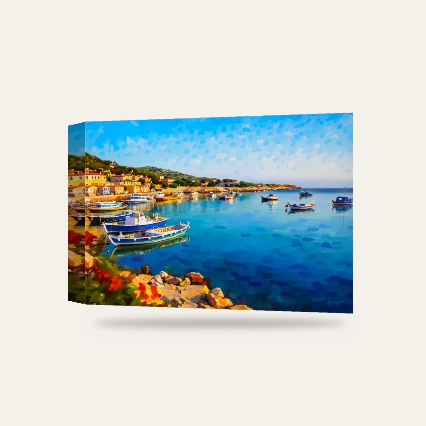 Kaş Limanı Kanvas Tablo — 3 boyutlu görünüm