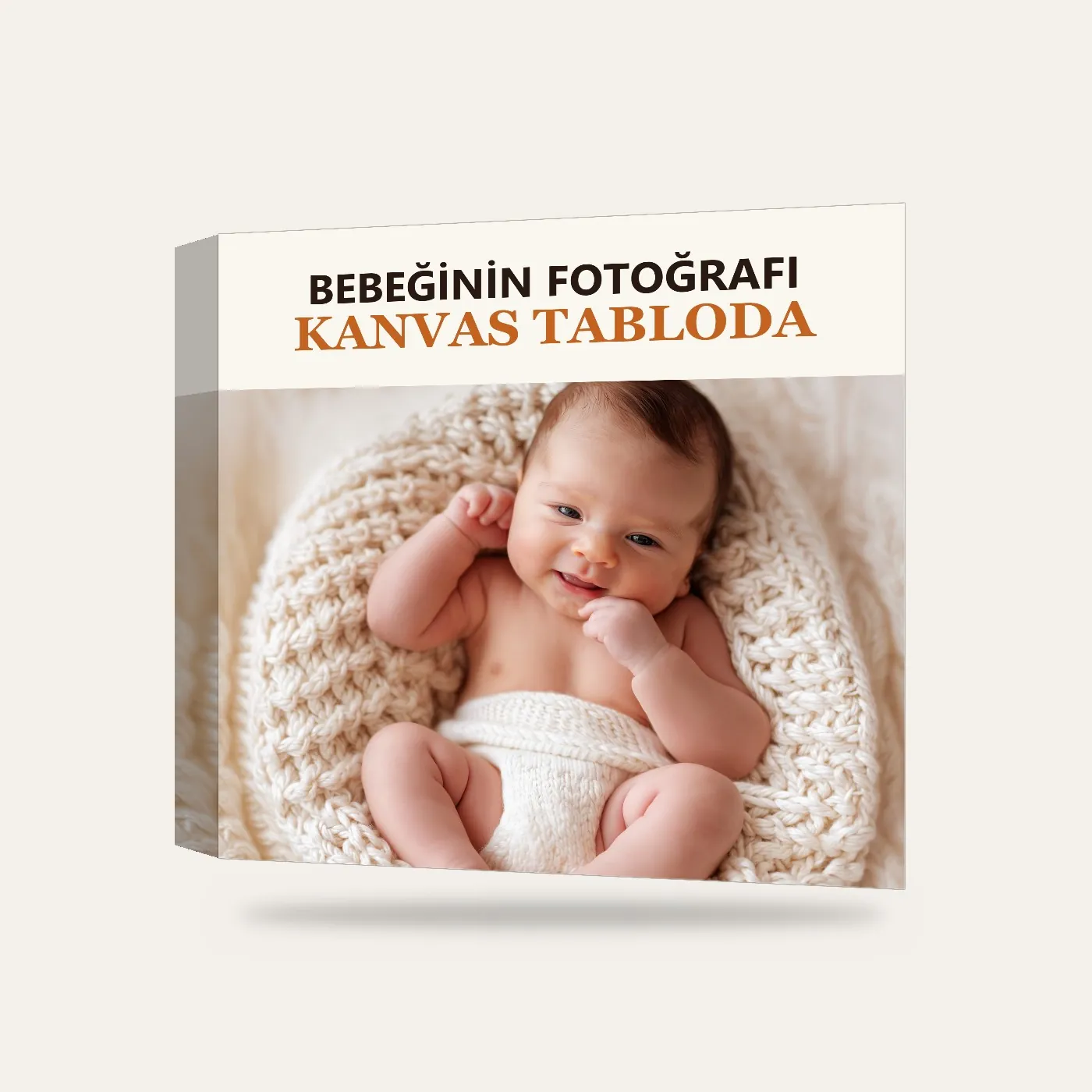 Kişiye Özel Bebek Fotoğrafı Kanvas Tablo — 3 boyutlu görünüm
