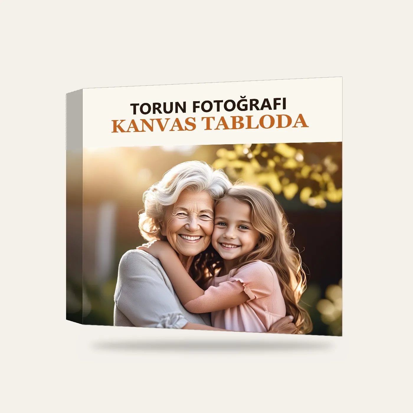 Kişiye Özel Torun Fotoğrafı Kanvas Tablo — 3 boyutlu görünüm
