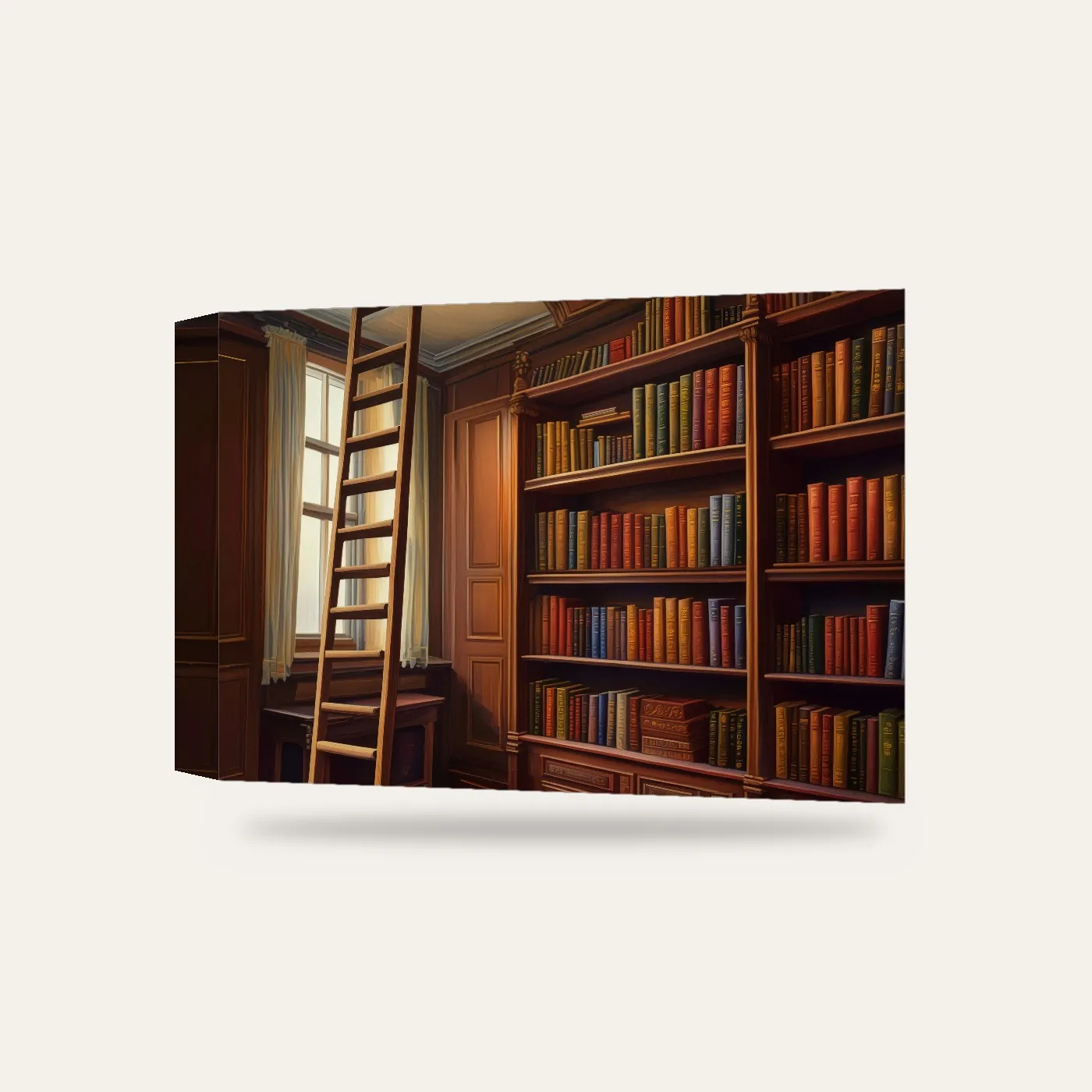 Kitap Rafı Kanvas Tablo — 3 boyutlu görünüm
