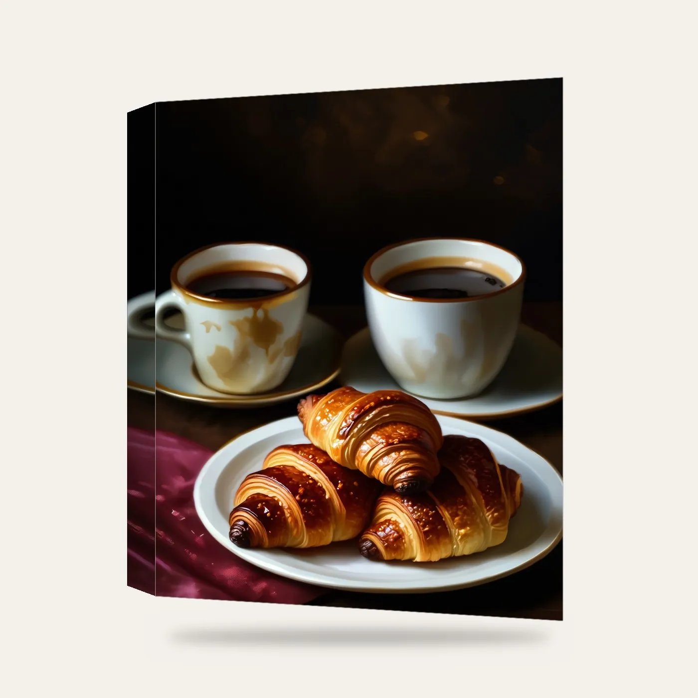 Kruvasan V Kanvas Tablo — 3 boyutlu görünüm