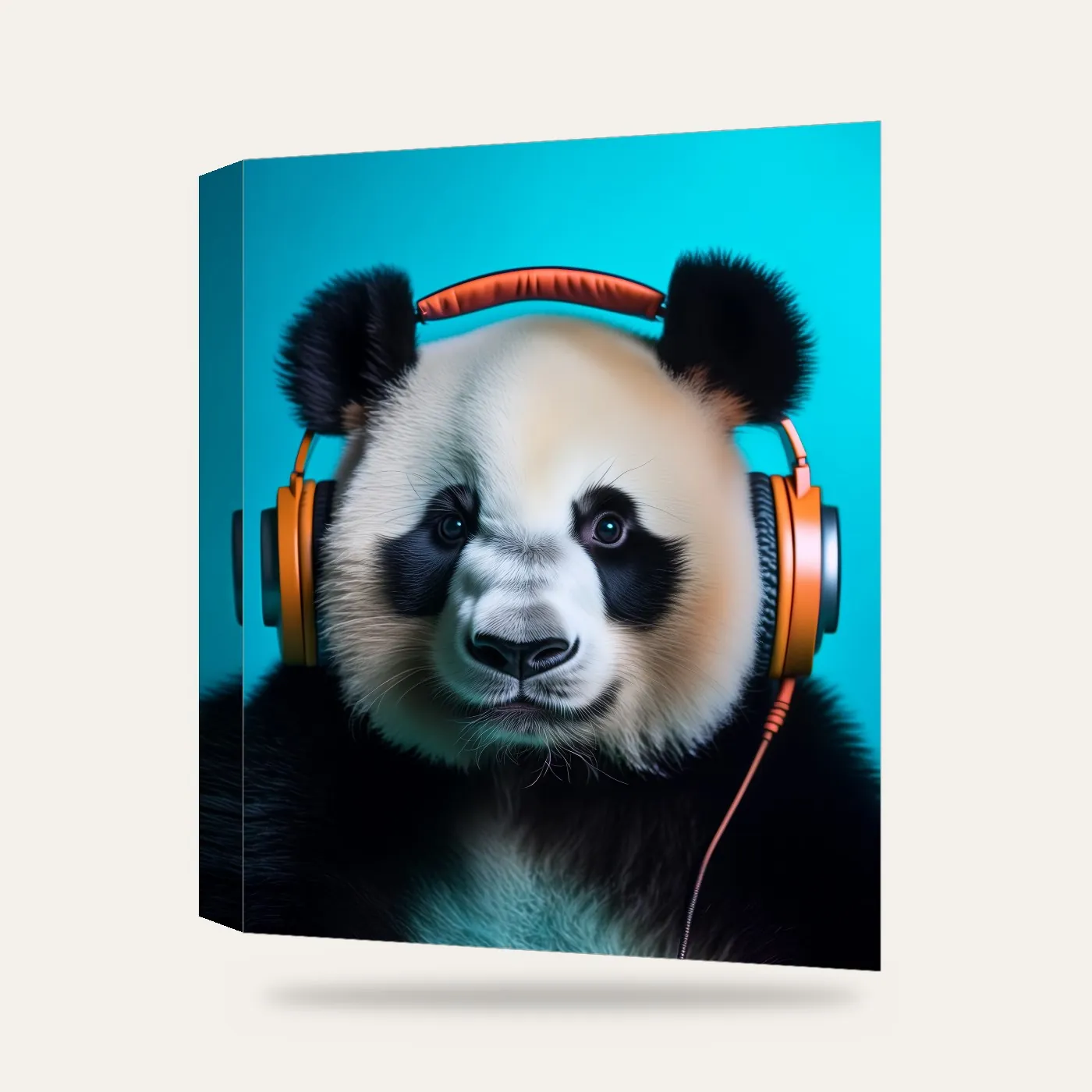 Kulaklıklı Panda Kanvas Tablo — 3 boyutlu görünüm