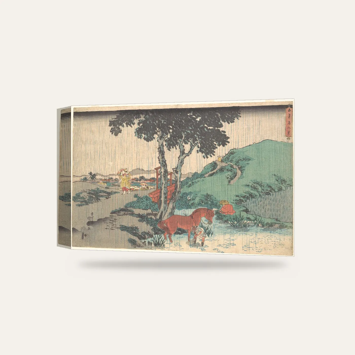 Kunisada Beşinci Ayın Yağmuru Kanvas Tablo — 3 boyutlu görünüm