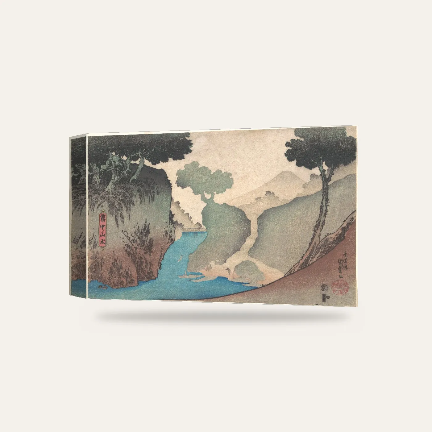 Kunisada Sisli Manzara Kanvas Tablo — 3 boyutlu görünüm