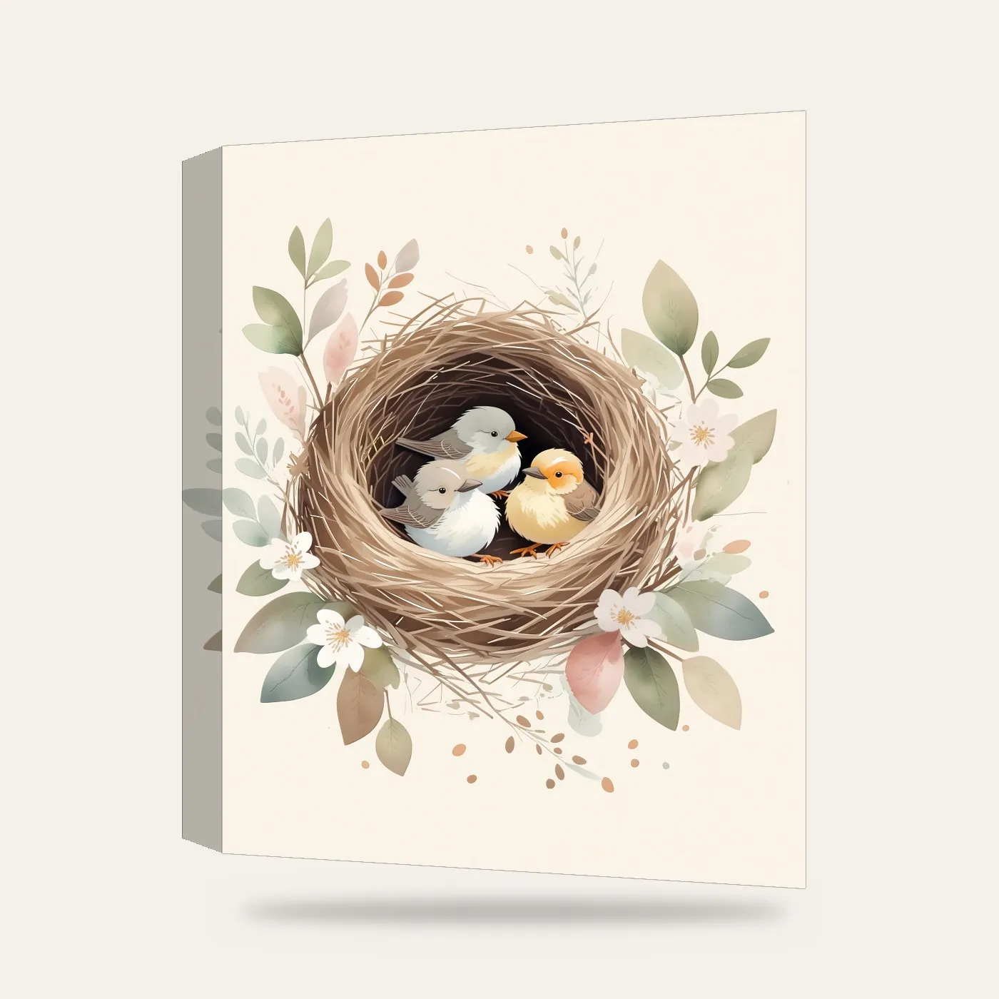 Kuş Yuvası Çocuk Odası Kanvas Tablo — 3 boyutlu görünüm