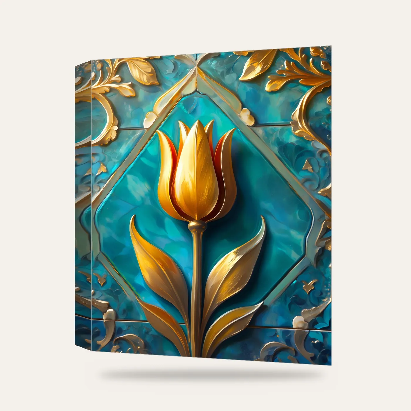 Lale Motifi II Kanvas Tablo — 3 boyutlu görünüm