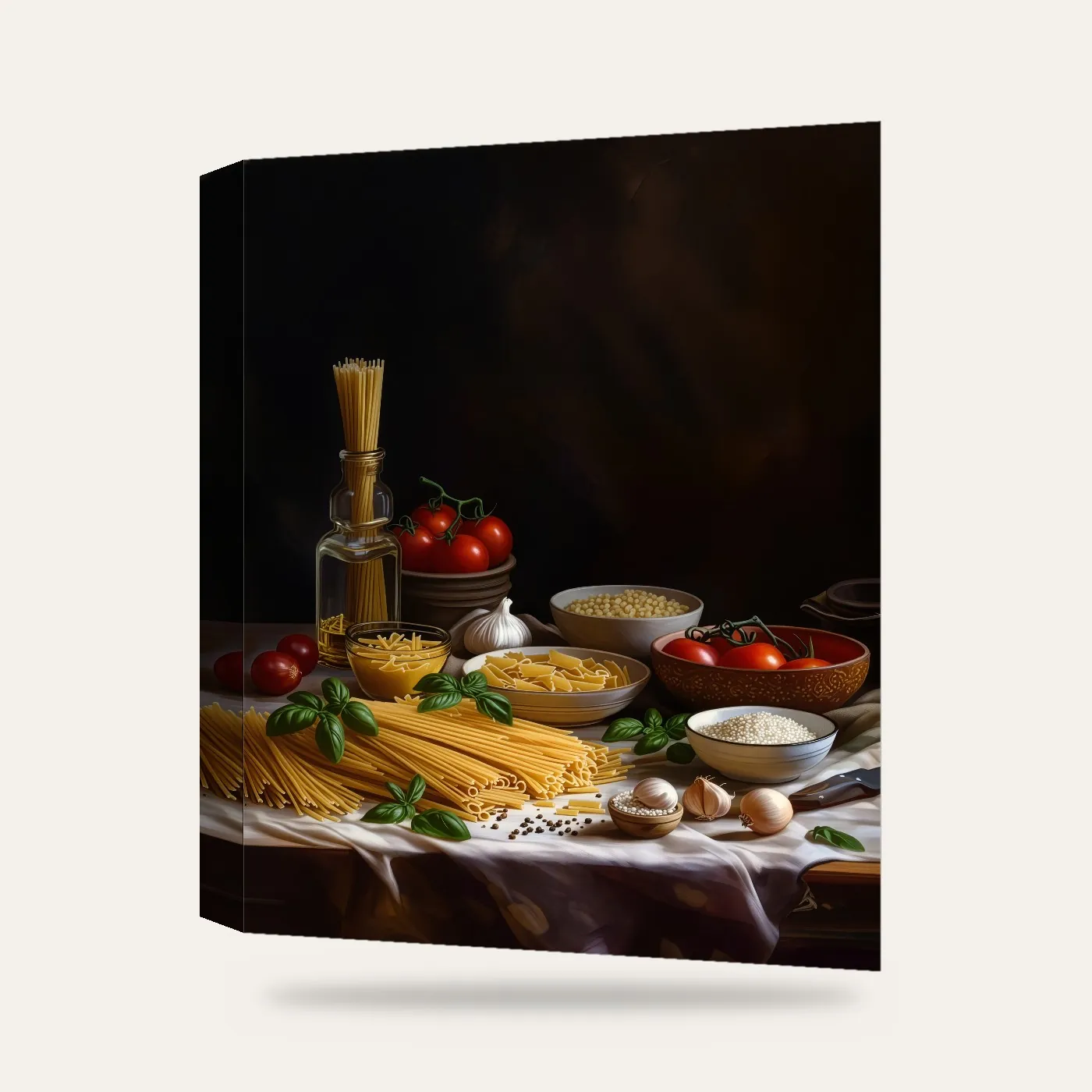 Makarna Kanvas Tablo — 3 boyutlu görünüm