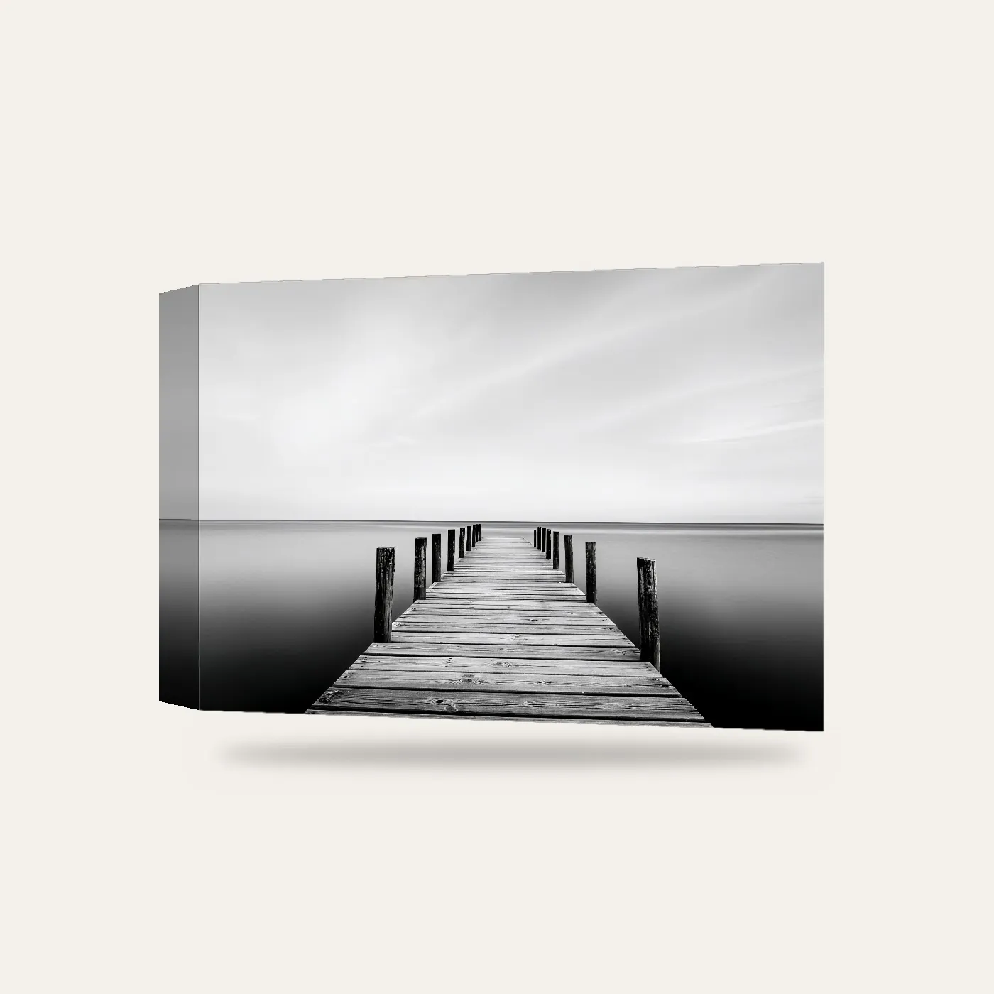 Minimal Siyah Beyaz İskele Kanvas Tablo — 3 boyutlu görünüm