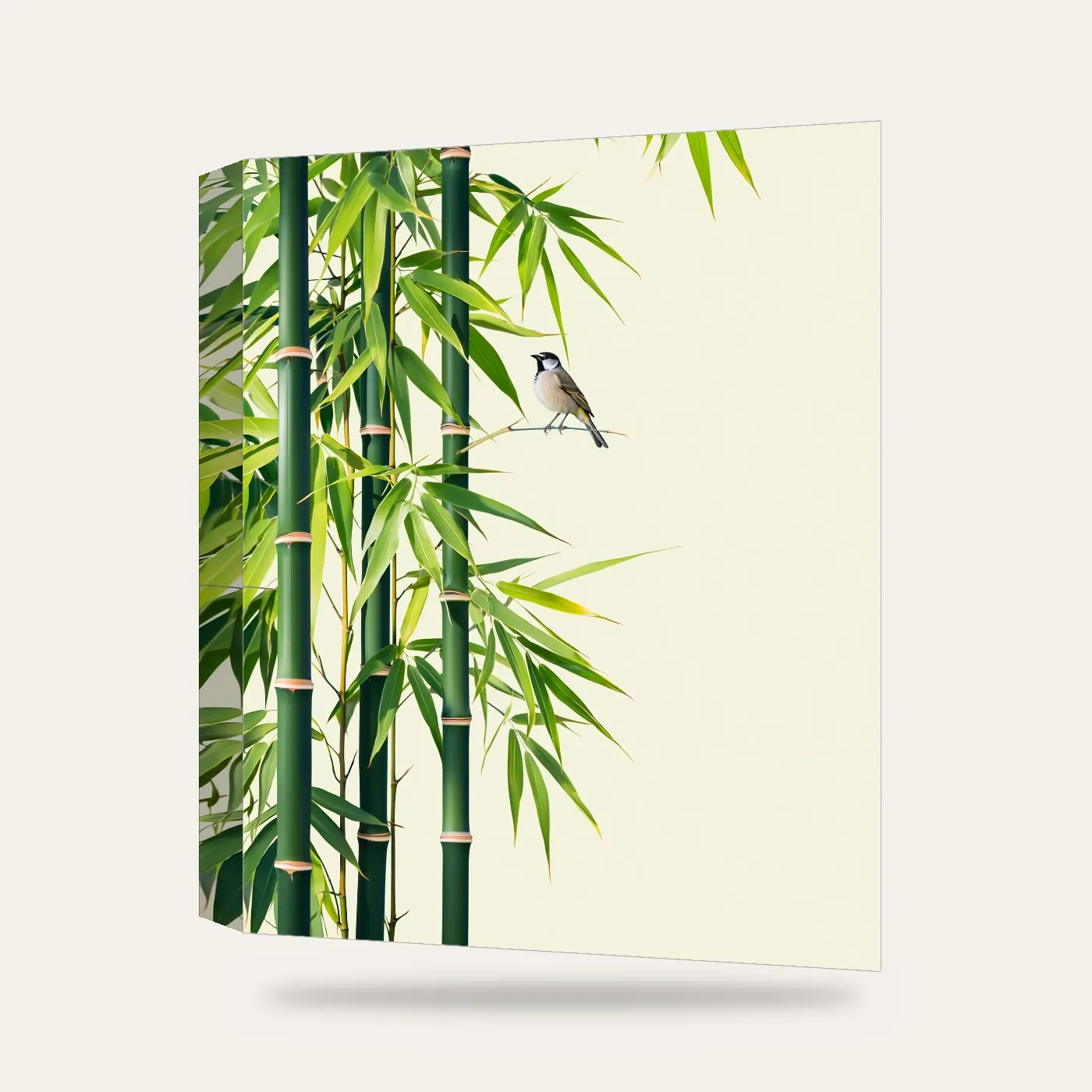 Modern Bambu ve Serçe Kanvas Tablo — 3 boyutlu görünüm