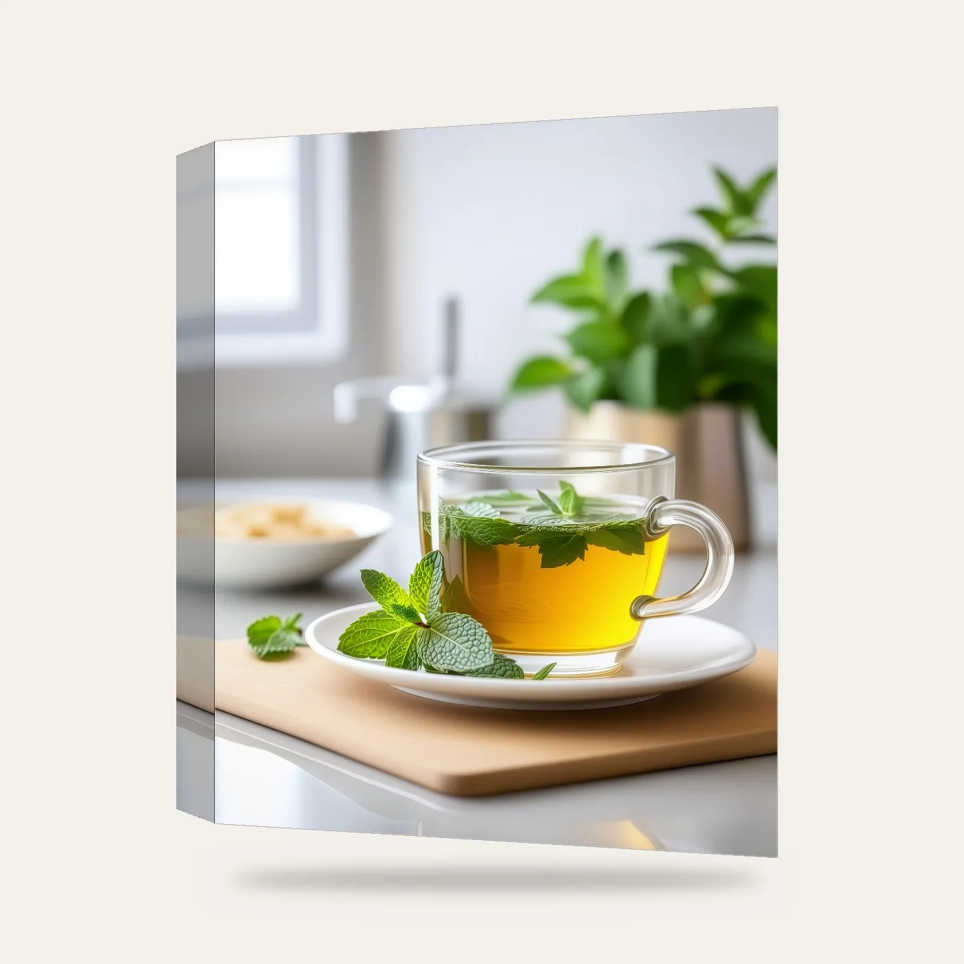 Modern Bitki Çayı Kanvas Tablo — 3 boyutlu görünüm
