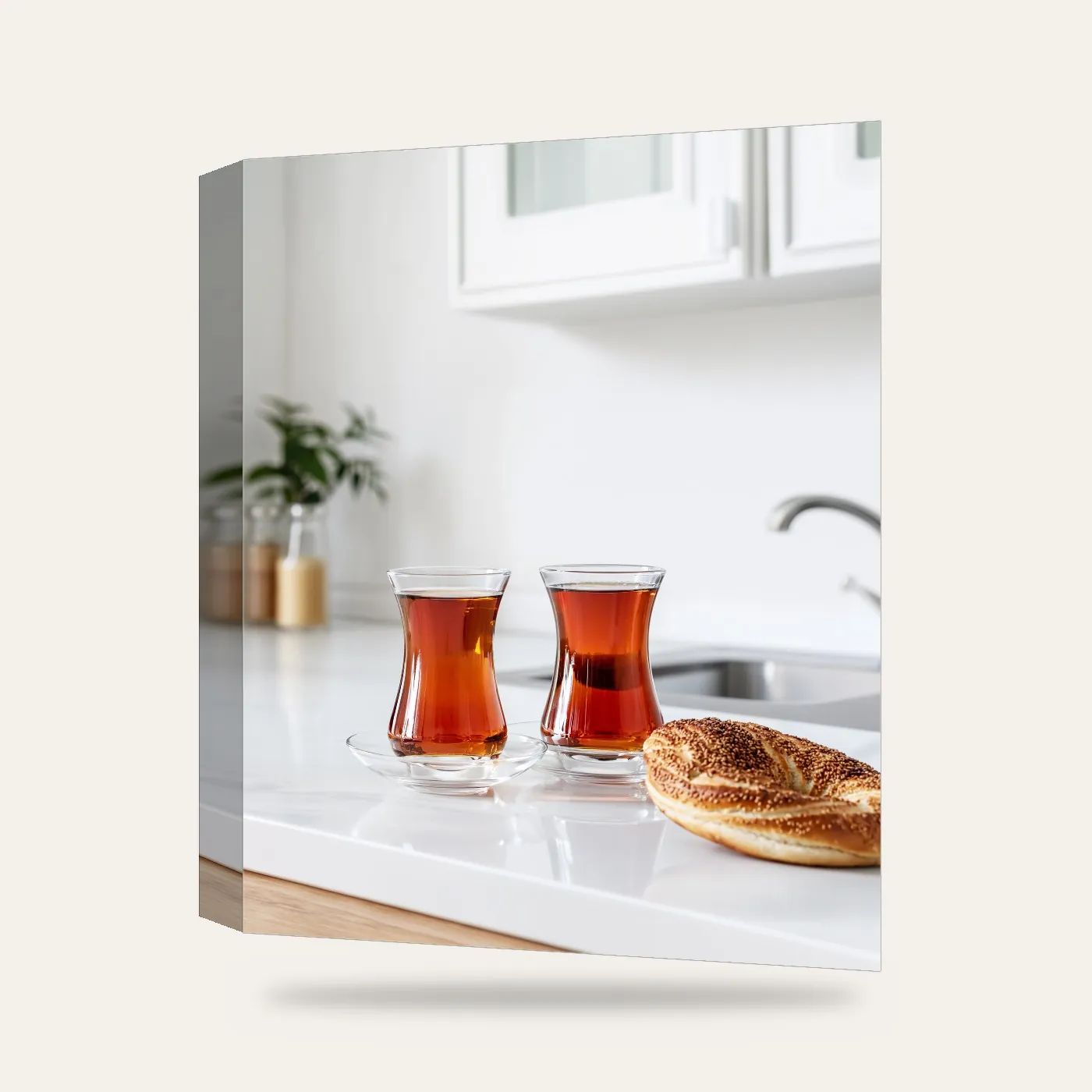 Modern Çay Keyfi VI Kanvas Tablo — 3 boyutlu görünüm