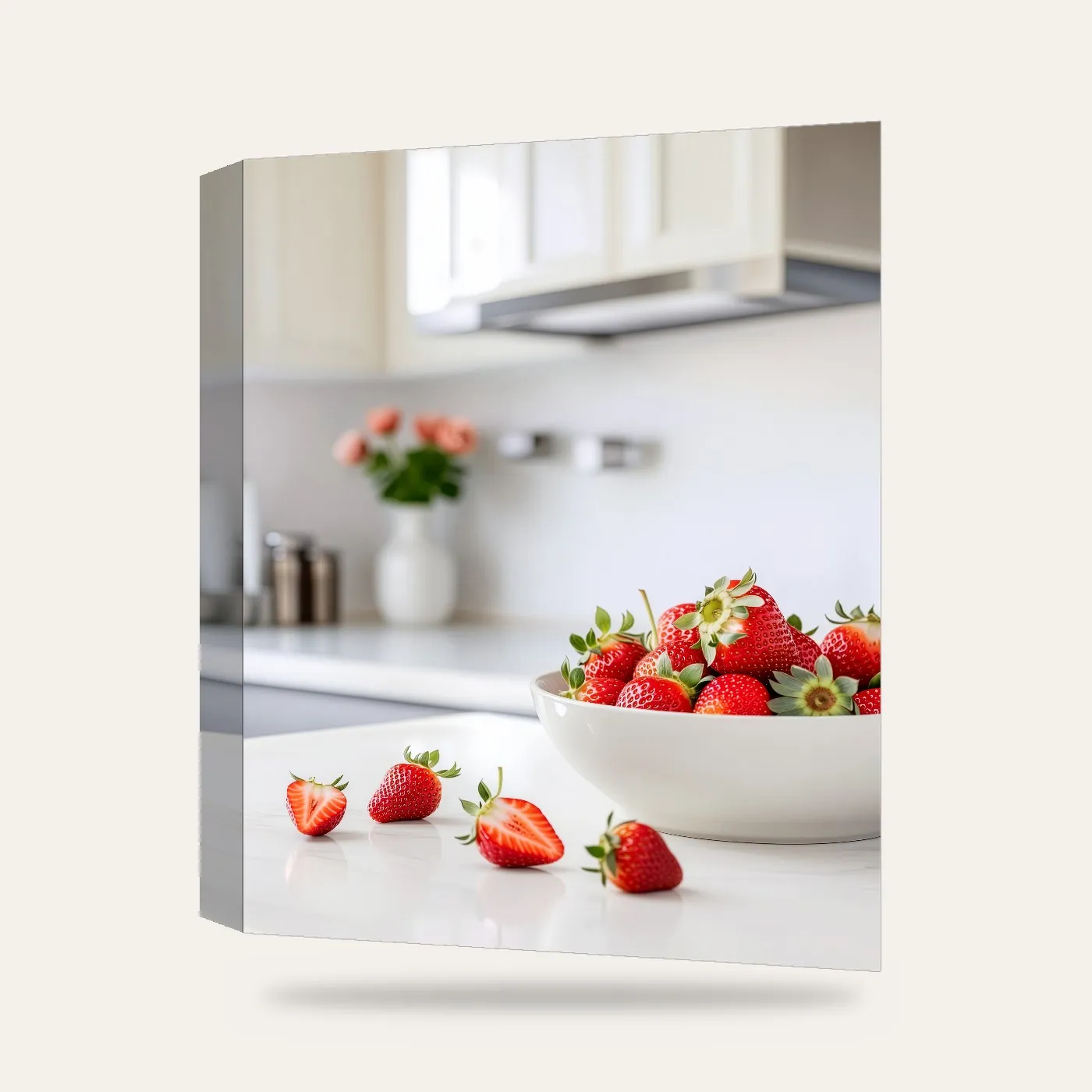 Modern Çilekler Kanvas Tablo — 3 boyutlu görünüm