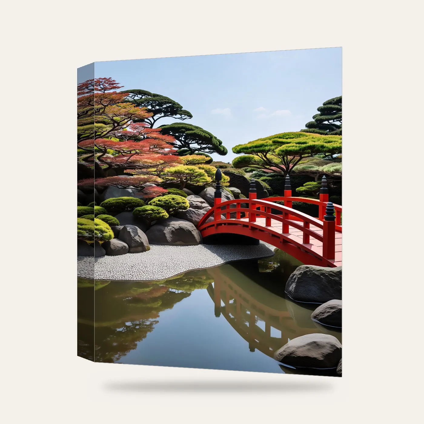 Modern Japon Bahçesi Kanvas Tablo — 3 boyutlu görünüm