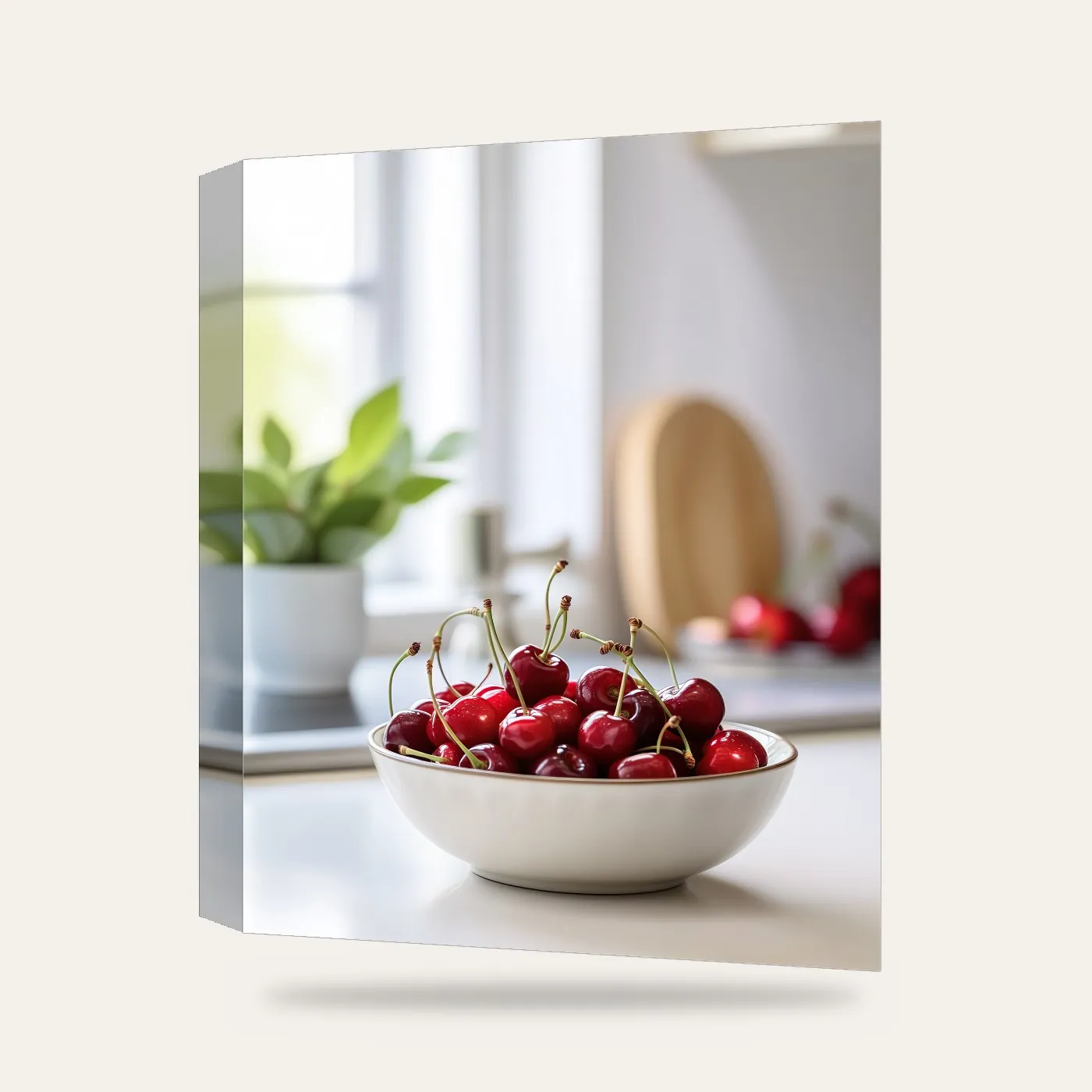 Modern Kirazlar VI Kanvas Tablo — 3 boyutlu görünüm