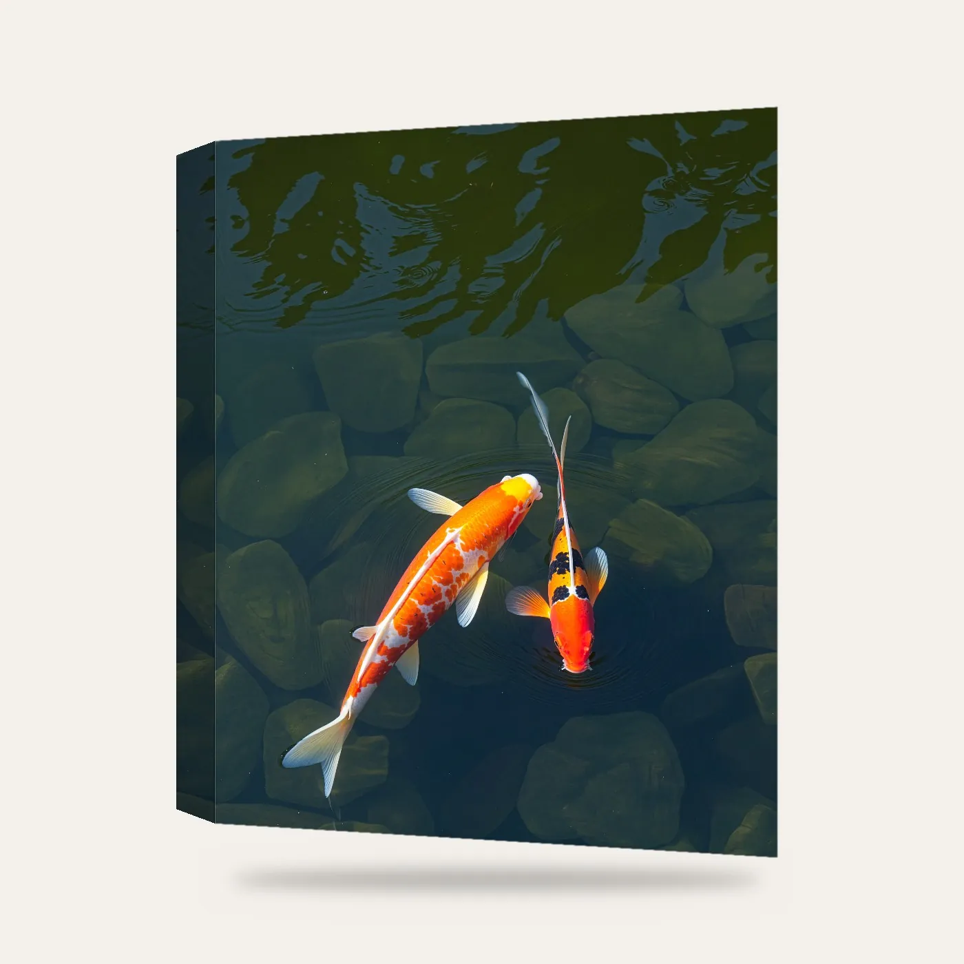 Modern Koi Balıkları Kanvas Tablo — 3 boyutlu görünüm