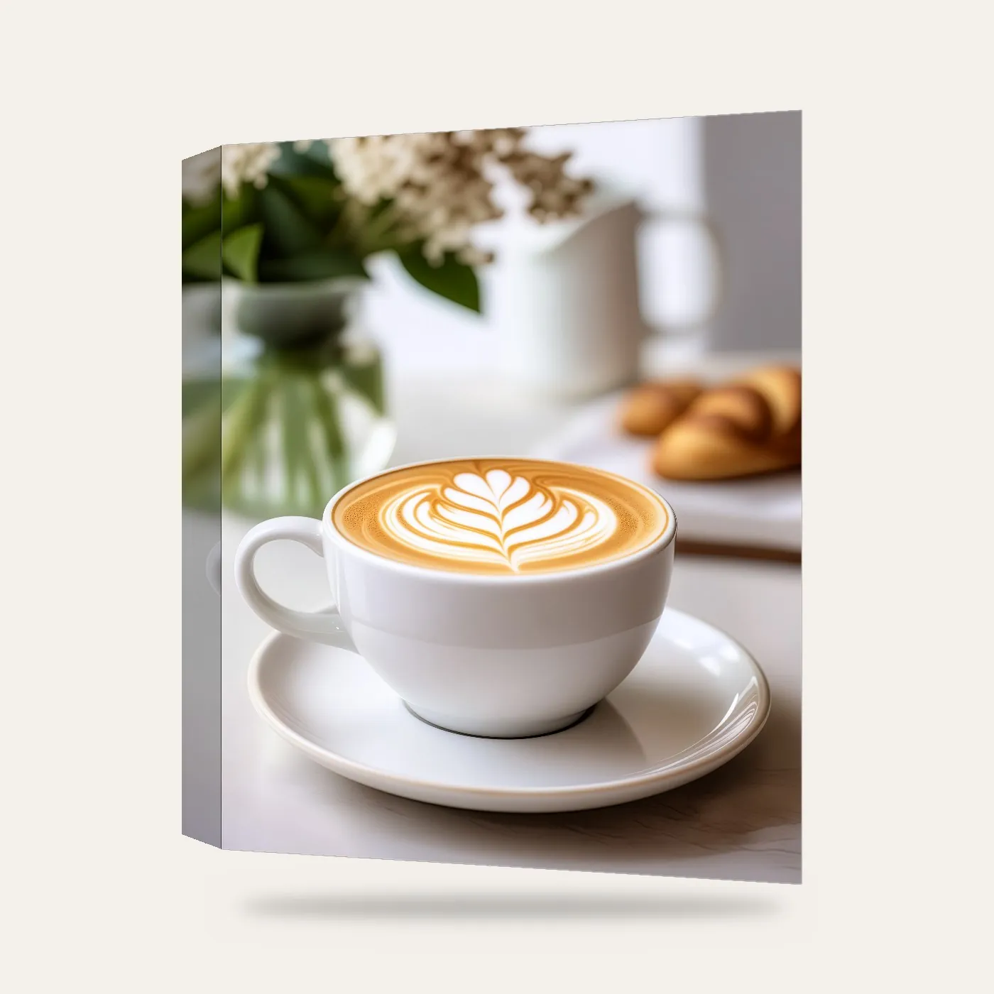 Modern Latte Kanvas Tablo — 3 boyutlu görünüm