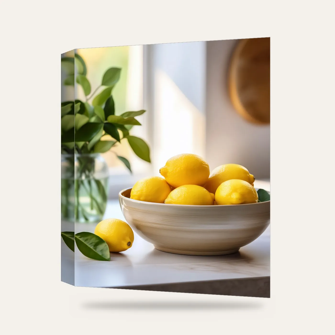 Modern Limon Natürmort VI Kanvas Tablo — 3 boyutlu görünüm