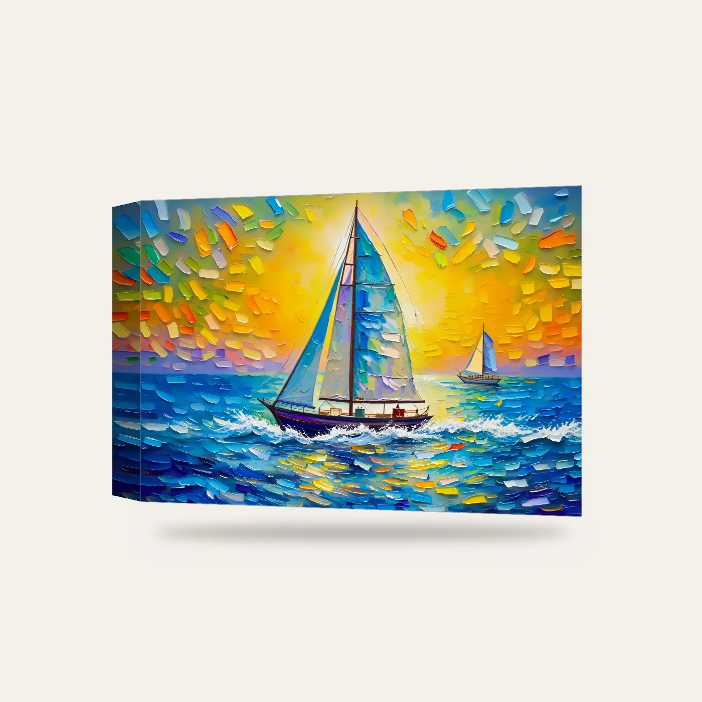 Modern Regatta V Kanvas Tablo — 3 boyutlu görünüm