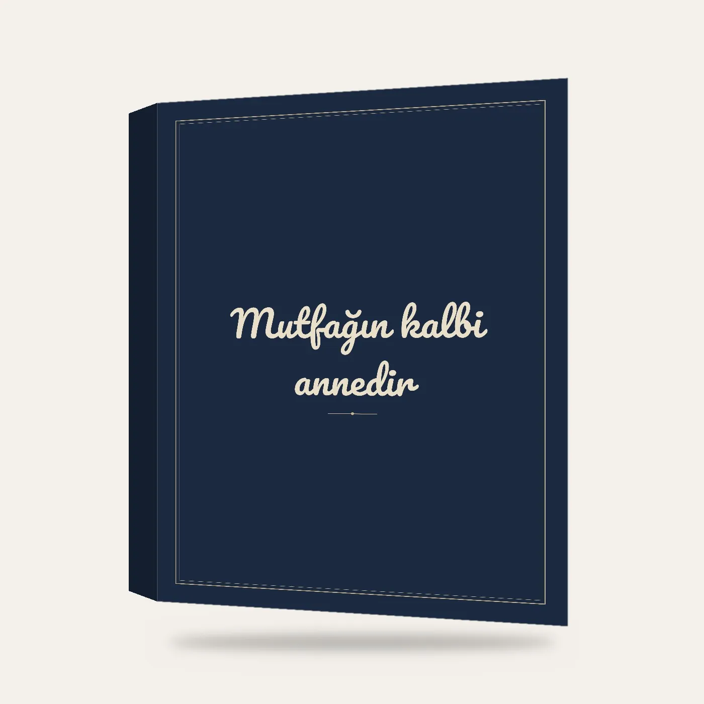 “Mutfağın kalbi annedir” Yazılı Tablo — Lacivert — 3 boyutlu görünüm